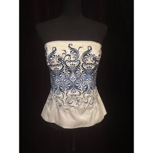 WHITE HOUSE BLACK MARKET Embroidered Bustier Top